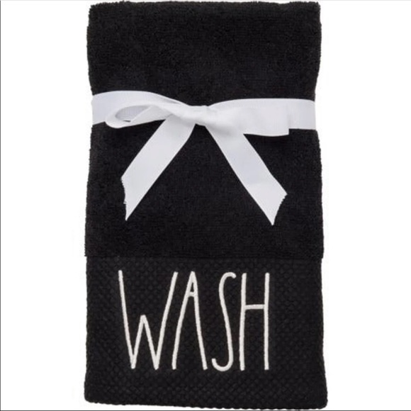 ****SOLD****Black Wash hand towels Rae Dunn - Picture 2 of 2
